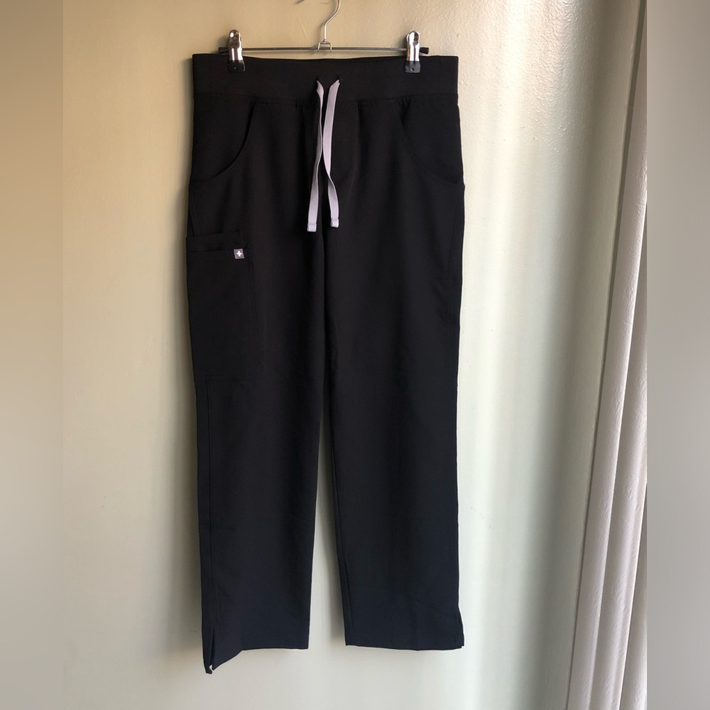 Figs Womens Black Kade Straight-Leg Scrub Pants Size: XS/P